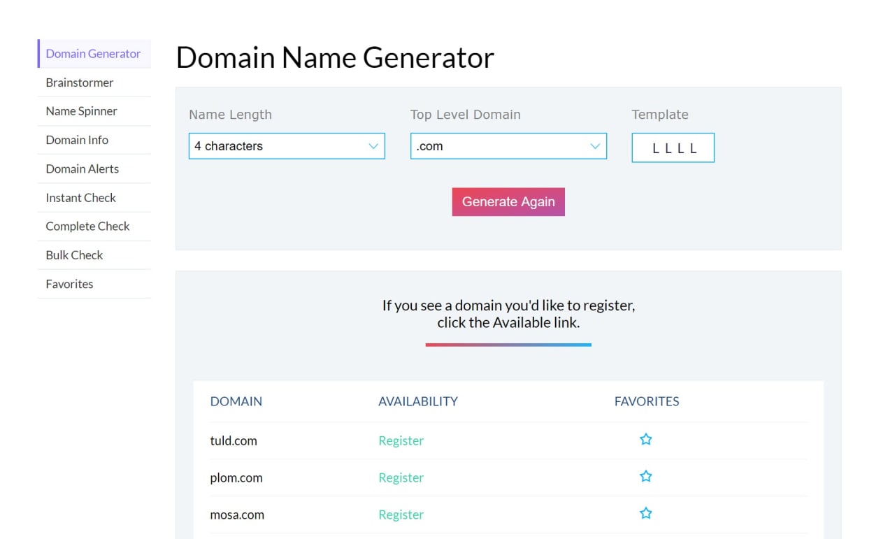 Domainhole Domain Generator.