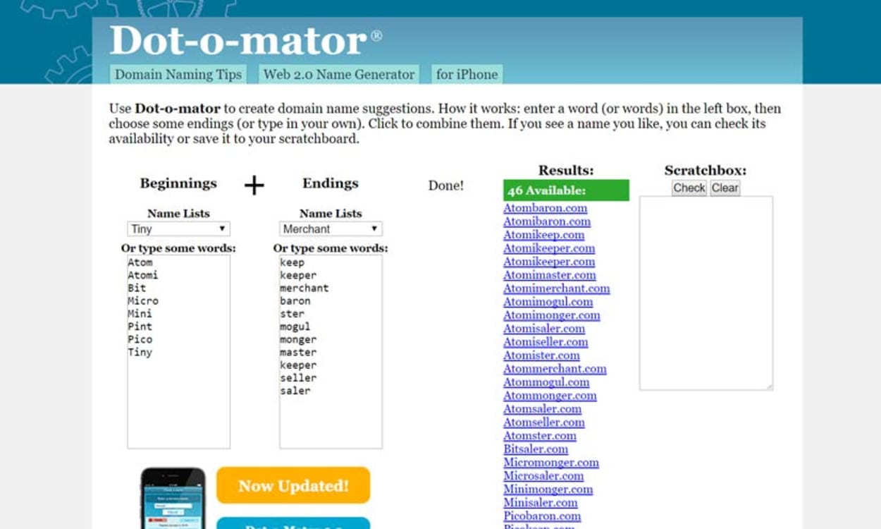 Dot-o-Mator Example Search for 'Craft'.