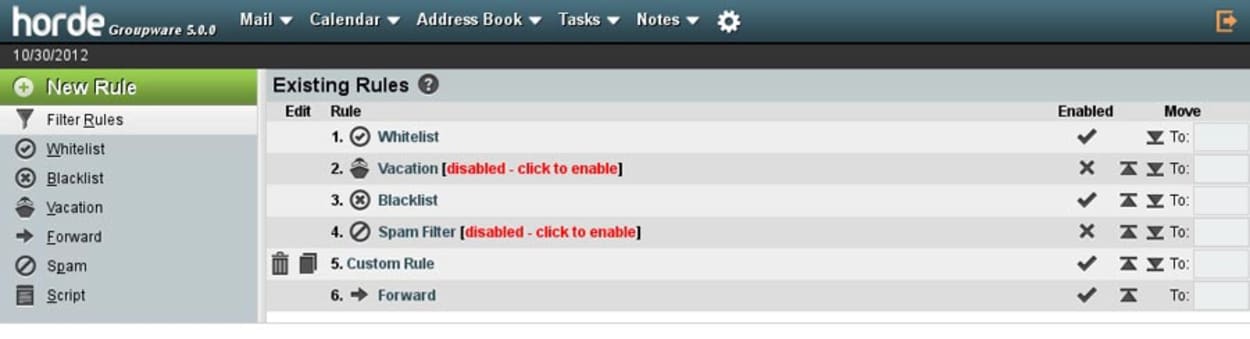 Horde Mail Filters.