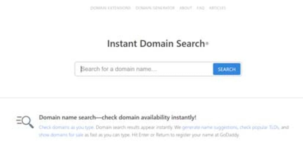 Instant Domain Search.
