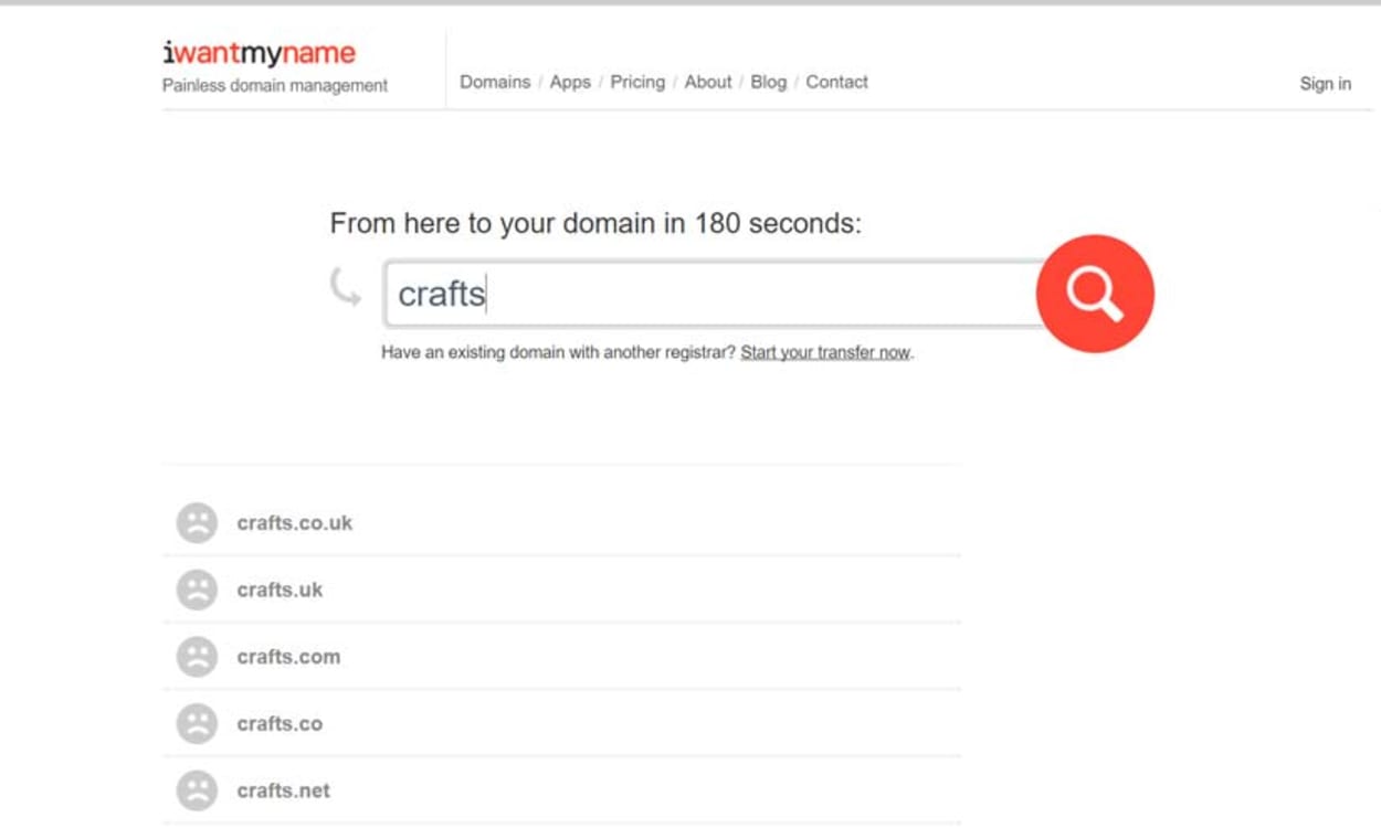 I Want My Name Example Search for 'Craft'.