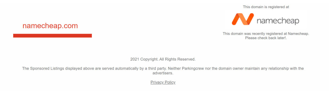 Namecheap Parking Page.