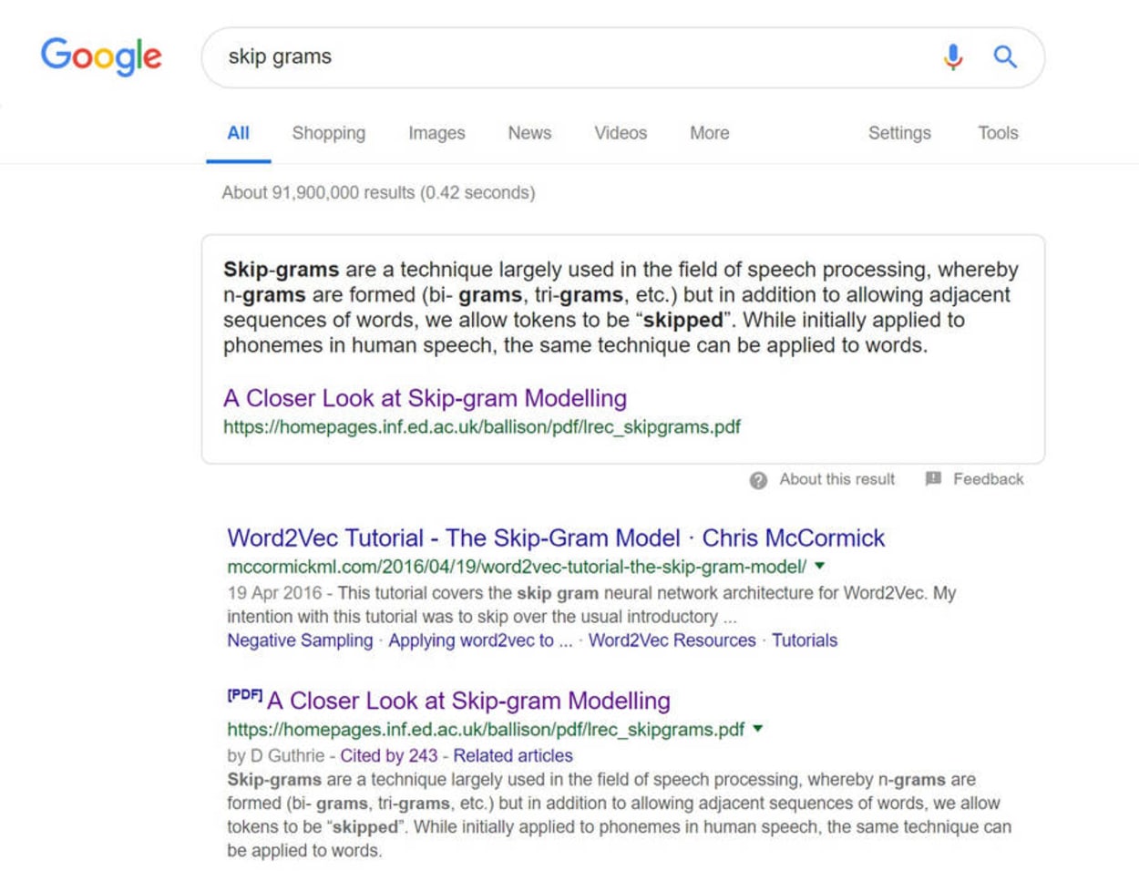 Featured Snippet from PDF showing in Google.