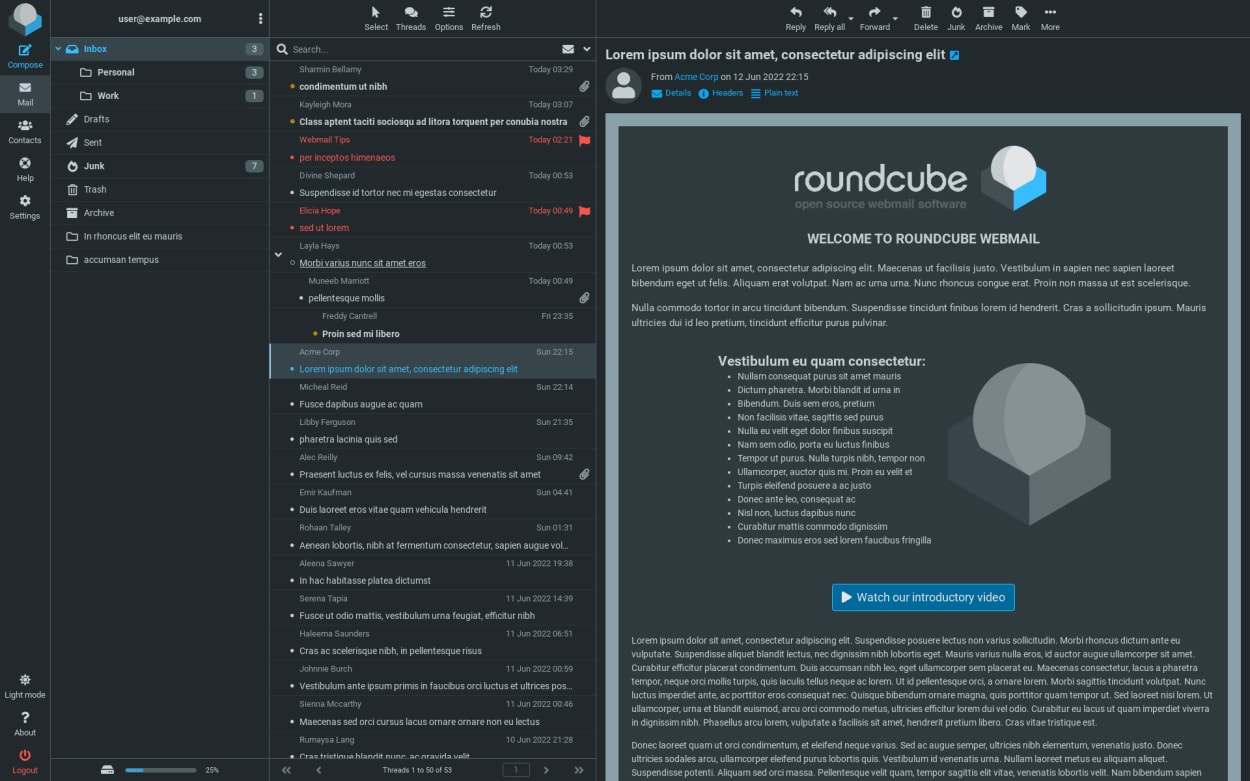 Roundcube Interface