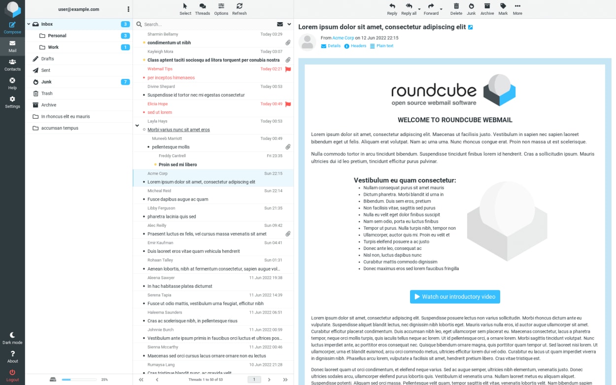 Roundcube Interface