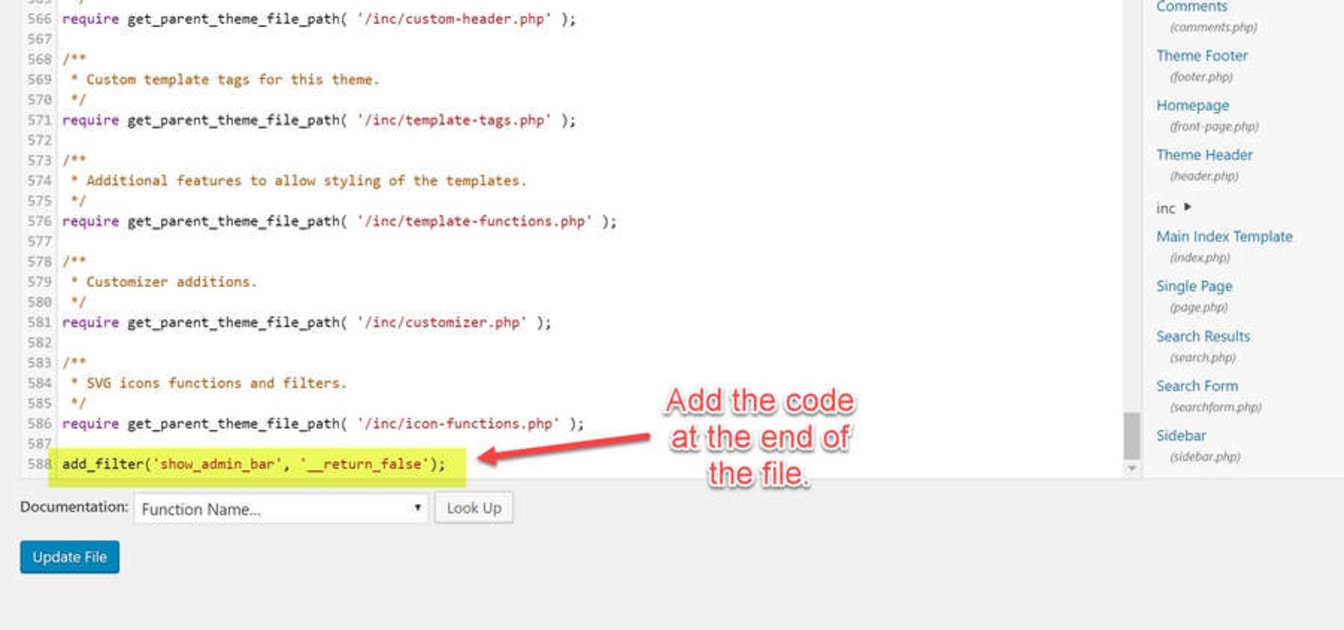 Add the following code to the bottom of the functions.php file.