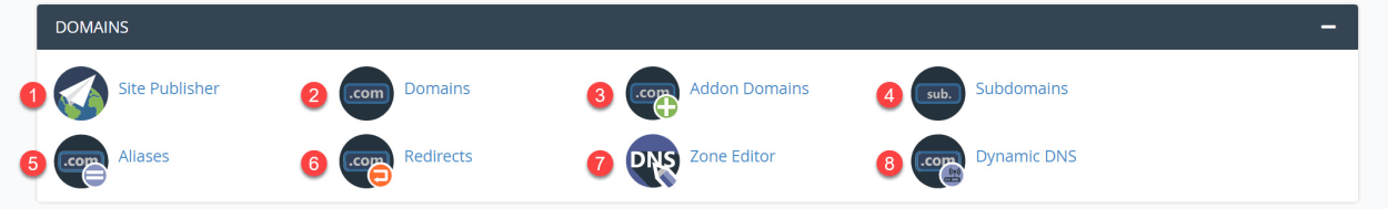 cPanel Domains Panel