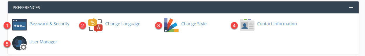 cPanel Preferences Panel