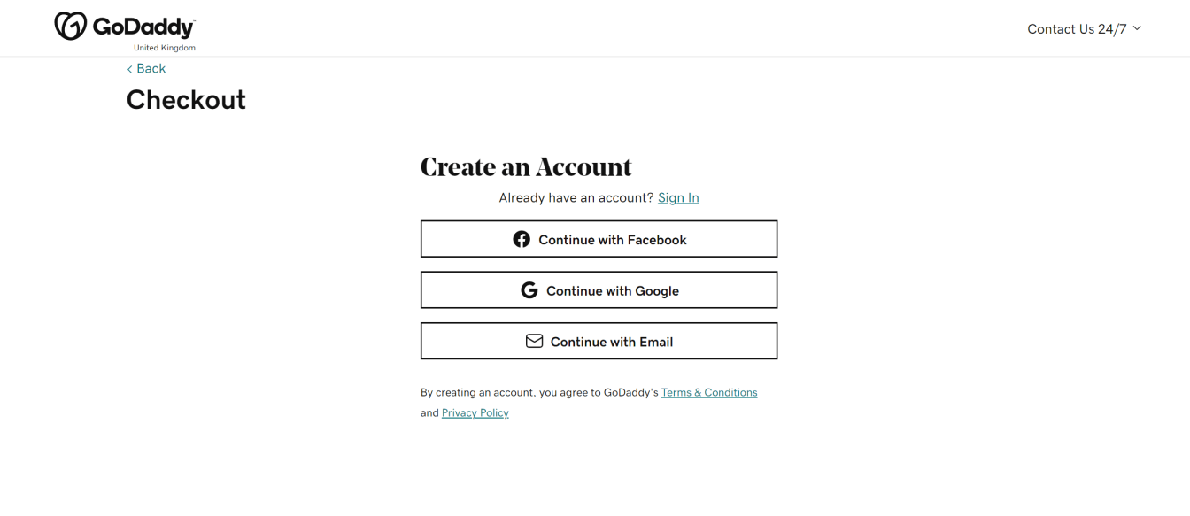 Create Account and Pay.