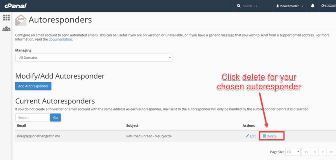 Delete your Autoresponder