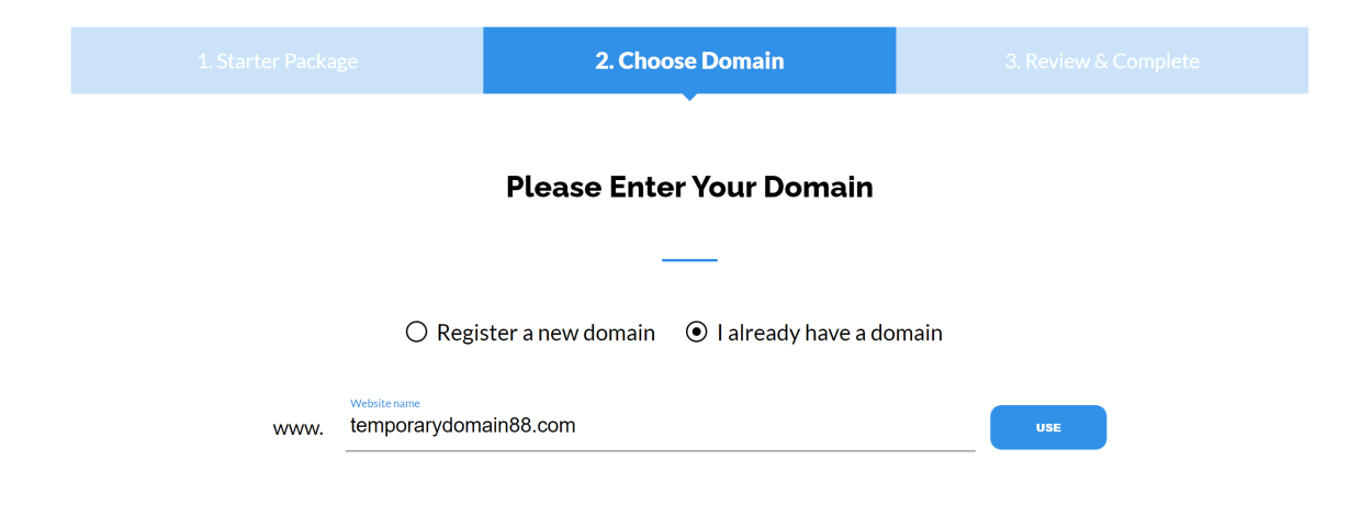Choose a free domain later with TMD Hosting
