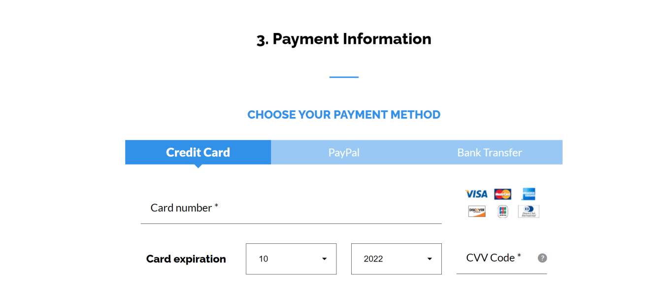 Enter Payment Information