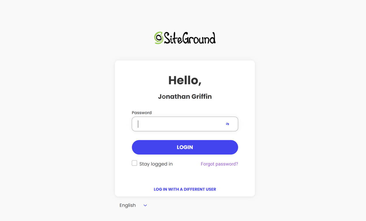 SiteGround Client area login