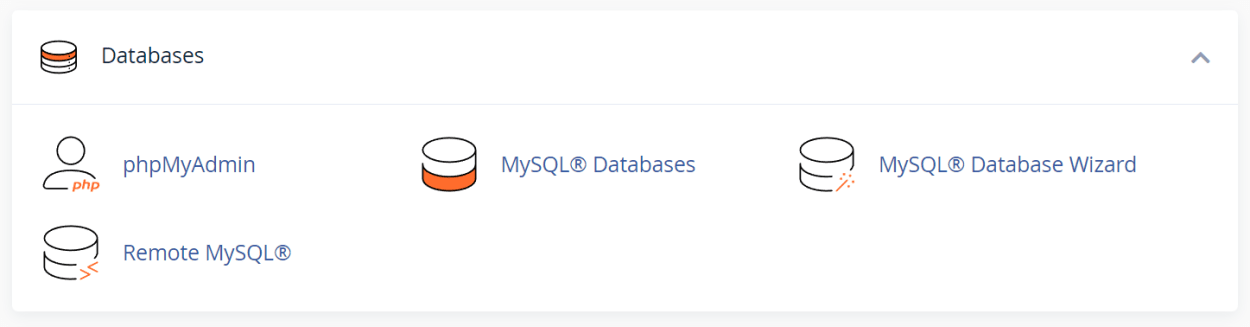 TMD Hosting cPanel Database Features.