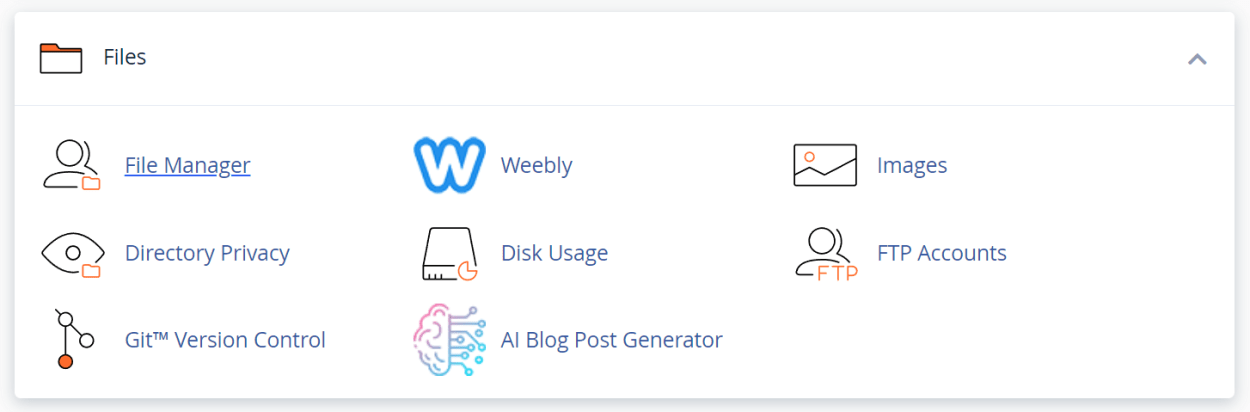 TMD Hosting cPanel File Features.