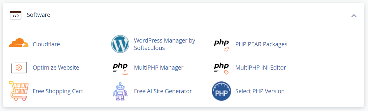 TMD Hosting cPanel Software Features.